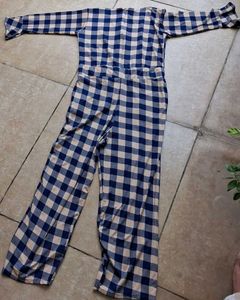 Blue Gingham Jumpsuit