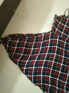 Red Plaid Spaghetti Strap dress