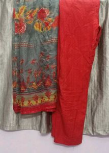 Beautiful naira cut Grey Kurta with Floral Print