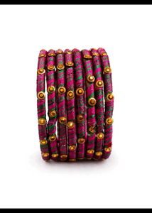 Silk Thread Bangles combo offer set of 4 dozens