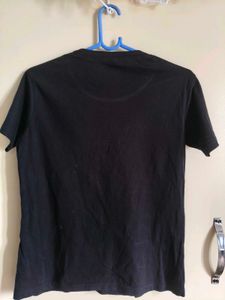 Black Graphic T-Shirt with Headphones Design