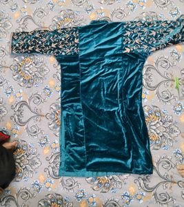 Elegant ZARI Embroidery Velvet Kurta Set