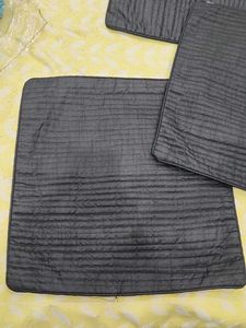 Set of 3 Black Textured Cushion Covers