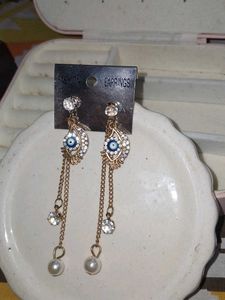 Evil Eye Dangle Earrings with Pearls 🧿🌟