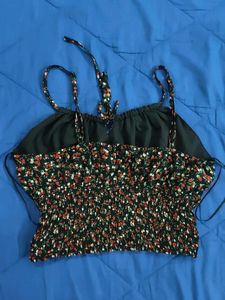 Floral Smocked Crop Top