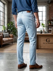 Men's Light Blue Tailored Trousers