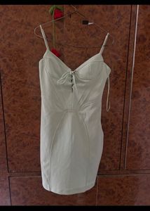 Mint Green Lace-Up Mini Dress