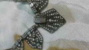 oxidised gold necklace.