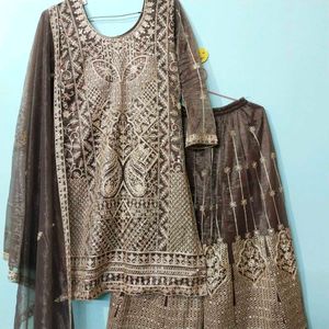 eid special Elegant Embroidered Kurta Palazzo Set