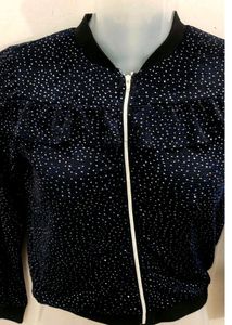 Shining Zipper Sweater For Women Length 18