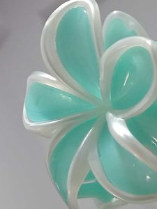 💠Tealblue+white-silver border Flower Hair Claw