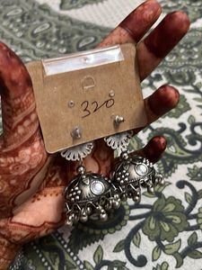 Ethnic Silver Jhumka Earrings