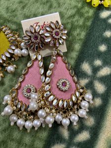 Pearl Drop Earrings Set 2 pairs combo