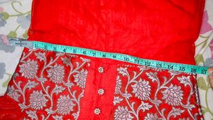 Stunning Red Embroidered Anarkali Suit