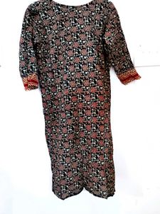 Floral Print Cotton Kurta