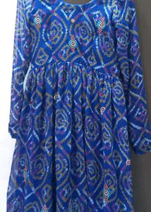 Navy blue anarkali stitched kurti