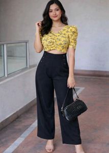 Yellow Floral Print Jumpsuit ❣️❣️