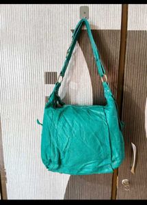 Teal Leather Shoulder Bag