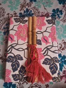 Floral Notebook with Bamboo Pen Set