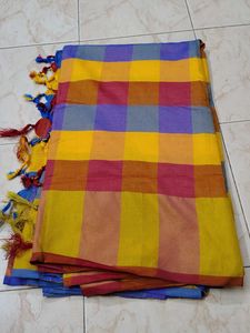 Vibrant Checkered Saree