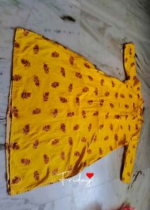 😊🧡Yellow Printed Kurta