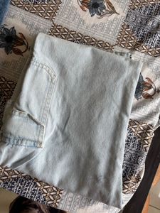 Light Wash Wide Leg Cargo Jeans