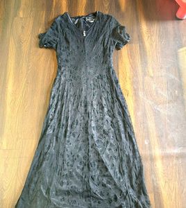 Elegant Black Lace Overlay Dress
