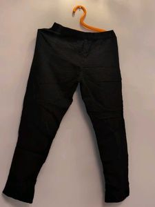 Black ribbed textured pants