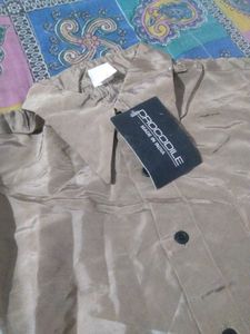 Brown Short Sleeve Casual Shirt