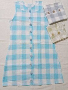 Blue & White Sleeveless Kurta(size-XL)
