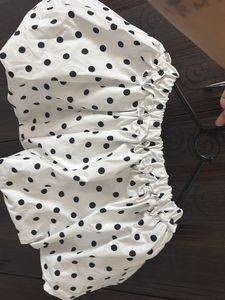 White Polka Dot Mini Skorts