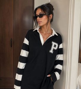 Zara Black & White Striped Rugby Shirt