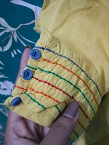 Yellow Embroidered Kurta