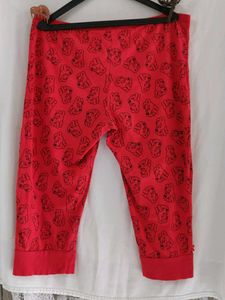 Red Pajama Pants with Bear Print