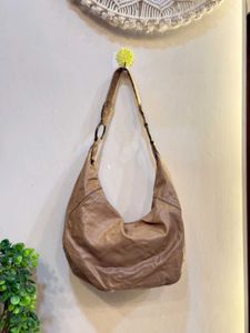 Stylish Brown Leather Hobo Bag