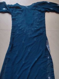 Embroidered Teal Kurta