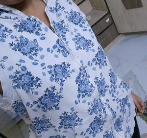 Floral Sleeveless Hoodie