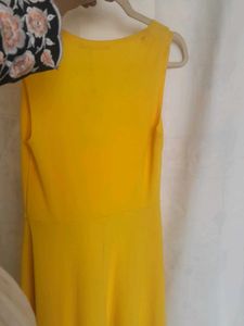 Vibrant Yellow Square Neck Dress