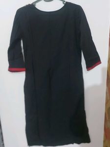 Black And Maroon Cotton Kurta