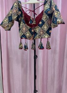 Designer Printed lehenga set (Neavy blue)