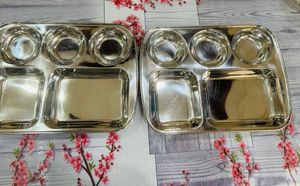 New Stainless Steel Thali Plates (Set of 2)