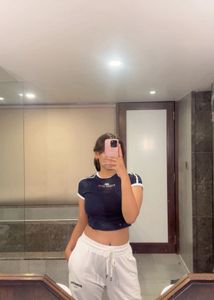 Trendy Navy Blue Cropped Top | H&M