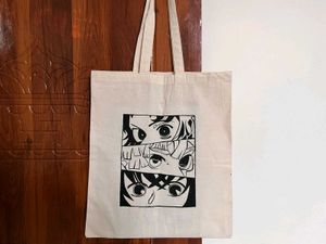 Demom Slayer Tote bag handpainted