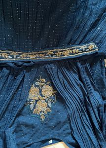 Elegant Teal Embellished Kaftan Gown