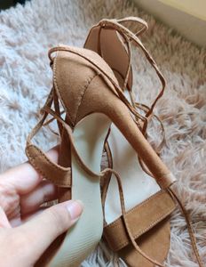 Women Tie-up Camel Heels