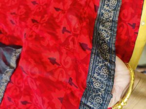 long double lapyer red gown