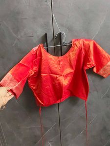 Beautifully Embellished Red Saree with blouse