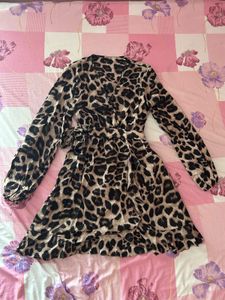 Leopard Print Wrap Dress