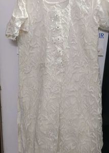 Elegant Free Size Kurta with Embroidery & Sequin