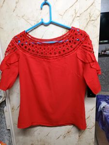 Red Georgette Top
